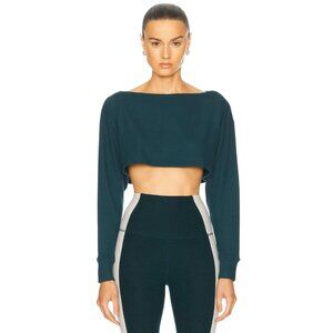 Beyond Yoga Duet 2-way Convertible Shrug Top in Dark Spruce Green Small New
